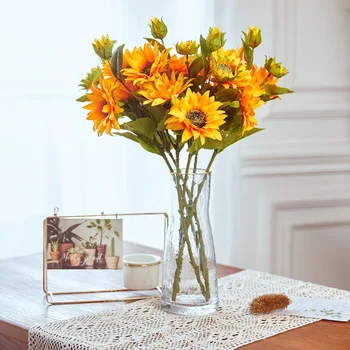 Artificiale de Floarea-soarelui Buchet de Mătase de Floarea-soarelui Flori False DIY Buchete de Mireasa Aranjamente Florale Petrecere Acasă Decor Cameră