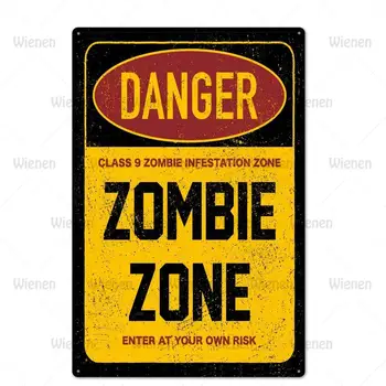  Avertizare Fallout Placa De Metal De Epocă Zona De Zombie Metal Semne Feriți-Vă Poster Plăci Semn Tin Semn Fermă Arta De Perete Decor
