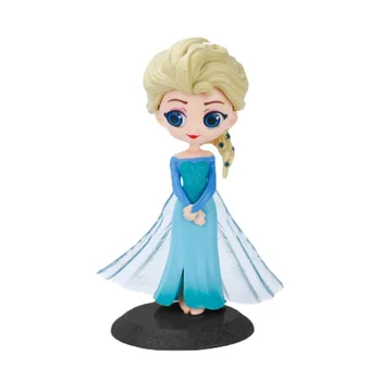  Bandai 14cm Printese Q Posket Cifre Elsa Anna Mulan Tinker Bell Elsa Aladdin kawaii Păpușă Jucărie Decorare Tort Model fata gif
