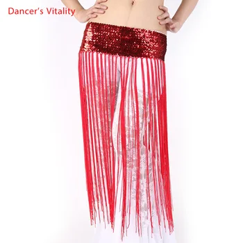  Belly dance costume centura elastica vigoare Sequin ciucure lung burtă de dans hip eșarfă pentru femei dansul din buric curele