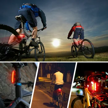  Biciclete Lumina din Spate rezistent la apa USB Reîncărcabilă LED MTB de Siguranță lampa de Avertizare Lampa de Bicicleta Intermitent Accesorii Ciclism Stop