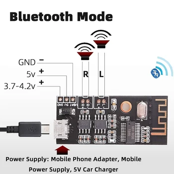  Bluetooth Bord Amplificator, 5W +5W Putere de Ieșire, DC 3.7 V-4.2 V/5V Mini Difuzor Bluetooth Bord