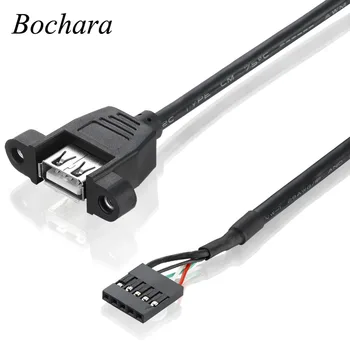  Bochara DB 5Pin 2.54 mm Antet de sex Feminin la USB 2.0 Tip a, de sex Feminin Cu filet pentru Montare pe Panou prin Cablu Dublu Ecranat 30cm, 50cm