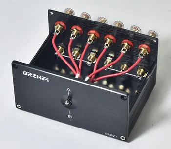  BRZHIFI Pasiv de Semnal Audio Switcher 2 În 2 Comutator Selector Cutie cu 2 Amplificatoare de O Pereche de Boxe de Comutare