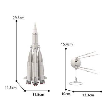 BuildMoc R-7 M1-1PS Și Sputniked 1 Din 1957 Rachetă Spațială Blocuri Idee Vehilce nave Spațiale Caramida Jucarii Pentru Copii Cadouri