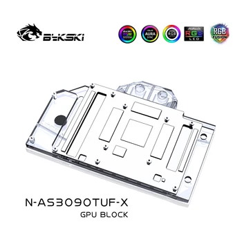  Bykski Apă Bloc Utilizare pentru ASUS TUF RTX 3080 3090 GAMING OC Video GPU Card / Cupru Radiator / Backplate RGB AURA N-AS3090TUF-X