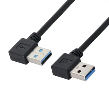  Cablecc de sex Masculin USB 3.0 de Tip a de 90 de Grade la Stânga în Unghi la Unghi Drept Cablu de Extensie 50cm