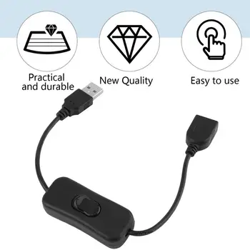  Cablu USB Nou 30cm USB 2.0 UN Barbat la O Femeie Extensia Extender Cablu Negru Cu Comutator PE Cablu