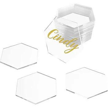  Clar Hexagon Acrilice Loc de Card Banchet de Nuntă Țiglă Gol Scaunul Card de Nume de Tabel Numărul de Card pentru Petrecerea de Ziua Decor Semn