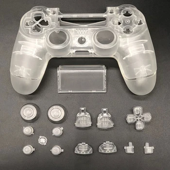  Clar Set Complet de Locuințe Shell Fata Spate Transparent Caz de Înlocuire Butoane Pentru Sony PS4 Pro JDS040 JDM 040 Controler Gamepad