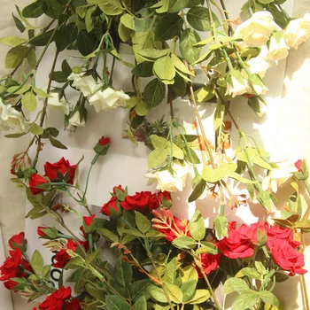  Comerțul exterior produs excelent simulare floare 7 trandafiri mici zi de Crăciun petrecere acasă nunta de flori decor perete DIY