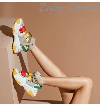  Contrastul De Culori De Piele De Căprioară Mozaic Adidași Rotund-Deget De La Picior Moderne Cu Fermoar Lateral Gleznă New Sosire Moda De Iarnă 2022 Catwalk Pantofi