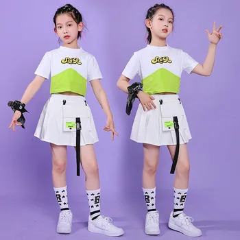  Copii Seturi Adolescente De Moda Streetwear Hip Hop Îmbrăcăminte Tricou Fusta Mini Majoreta Uniformă Treninguri Haine Pentru Copii