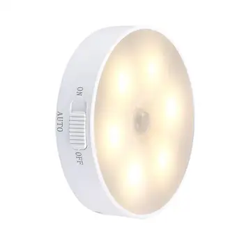  Corpul de Inducție de încălzire a Lămpii LED-uri de Lumină Uman Inducție Lumina de Noapte USB Reîncărcabilă de economisire a Energiei Dormitor Scara Magnetice Inteligente
