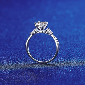  COSYA 1ct D VVS1 Diamant cu GRA Flori Moissanite Inele pentru Femei Argint 925 Placat cu Aur Alb de Nunta Bijuterii Fine