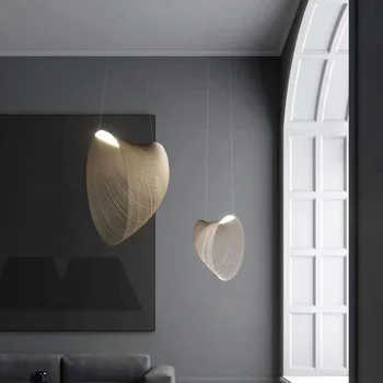  Creative Cuib de Pasăre, Living Sufragerie Agățat Lumini Nordice Modern din Lemn LED Lustre Bucatarie Restaurant Candelabru de Iluminat