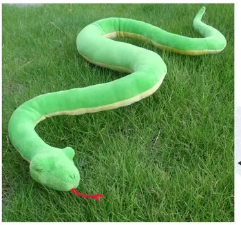  Creative pluș șarpe de jucărie nouă, verde moale șarpe de jucărie cadou jucărie despre 120cm