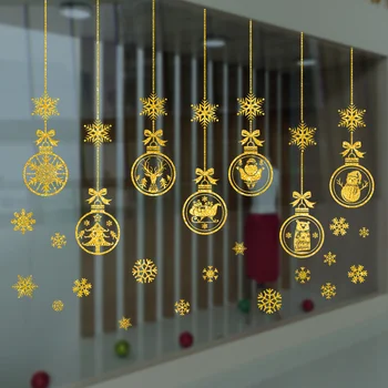  Crăciun Fereastra De Aur Autocolante De Crăciun Tematice De Sticlă Autocolant Decoratiuni Casa Decor De Crăciun De Decorare 2023
