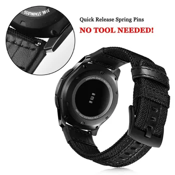  Curea Pentru Samsung Galaxy watch 3 46mm trupa de viteze s3 Frontieră Classic nylon 20mm 22mm WatchWoven Nailon Trupa de 20mm 22mm Încheietura mâinii