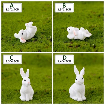 Drăguț Realiste Iepure Papusa Mini Rabbit Ornament Simulare Miniaturi, Figurine Iepuras DIY Animal Meserii Copii Cadouri