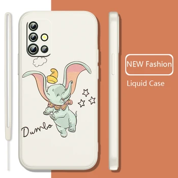  Dumbo Anime Drăguț Caz de Telefon Pentru Samsung Galaxy A73 A53 A33 A52 A22 A32 A71 A51 A21S A03S 4G 5G Lichid Coarda Coperta Moale Coque Capa