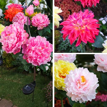  DUS solar Flori Artificiale lumini de gradina în aer liber, lily Rose Decorative lalea de Grădină în aer liber rezistent la apa Decor Realist