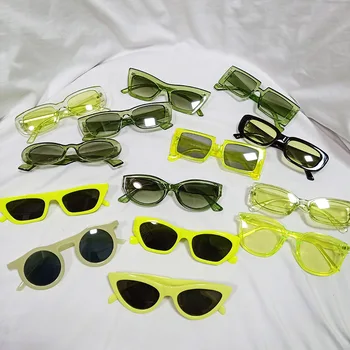  DYTYMJ Verde ochelari de Soare Femei de Moda Jeleu de Culoare Retro Ochi de Pisică Nuante pentru Femei Ochelari de Soare de Călătorie Gafas Hombre Vrac en-Gros