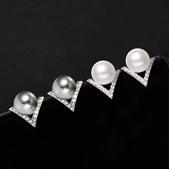  En-gros Simulate Perla V Cercei Stud pentru Femei Bijuterii boucle d'oreille Brincos Cercei Drăguț Cristal Pendientes