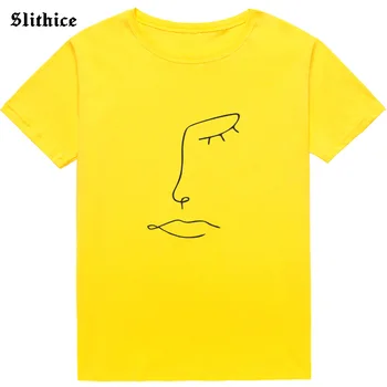  Fata Rezumat simplu Femei t-shirt de sus Estetice Grafic t-shirt Alb Negru Tumblr doamna tricou tricou ropa mujer