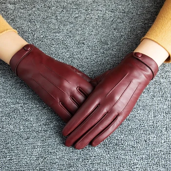  Femei Clasic Mănuși din Piele de Oaie Piele Mănuși de Iarnă pentru Femei Confortabil Cald Mănuși de Conducere NR216