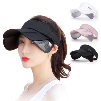  Femei de vară Pălărie de Golf în aer liber Viziere de Funcționare Cap Reglabil Protectie UV Gol de Sus Pălării de Soare pe Plajă/Tenis Ciclism Sport Capace