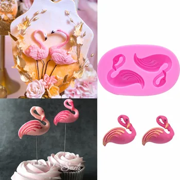  Flamingo Matrite de Silicon Mucegai Ciocolata Sugarcraft Fondant tort Cupcake Instrumente de Decor Bomboane de Lut Cookie Matrite T1143