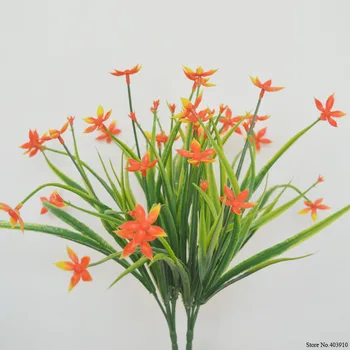  Fluture Floare De Plastic Verde Iarbă, Plante Artificiale, False Flores Flori Decorative Pentru Gazon Artificial Acasă Vaza Decor