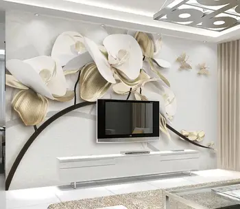  Geometrie fluture orhidee mingea fotografie tapet 3D camera de zi dormitor TV de perete de fundal Personalizat tapet mural