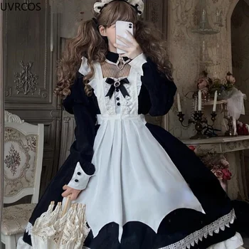  Gothic Vampire Loli Servitoare Cu Șorț Rochie Costum Halloween Cosplay Lolita Anime Costum Femei De Epocă Elegante Rochii De Partid Harajuku