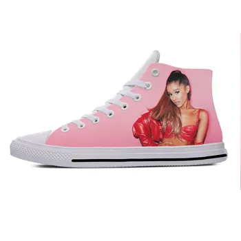  Grande Pop Cântăreață De Muzică Ariana Moda Drăguț Amuzant Casual, Pantofi De Înaltă Top Usoare Bărbați Femei Adidași Respirabil Bord Pantofi