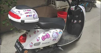  Hello Kitty Kulomi Autocolante Motocicleta Decalcomanii Impermeabil Decor Drăguț Desene animate pentru Copii cu masini Modificarea Autocolante