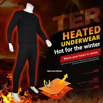  Iarnă Încălzit Set de Sacou pentru Bărbați Skiwear Încălzit Lenjerie de Motociclete Încălzit Jacheta pentru Femei Lenjerie de corp Termică Toamna Pantaloni Set