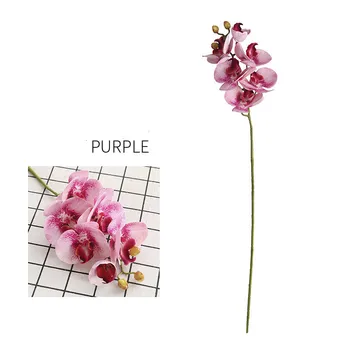  Imprimare 3D 6 Cap Phalaenopsis Flori Artificiale PU Orhidee Calitate DIY Cadou de Crăciun Cameră Decor Acasă Decorare Accesorii