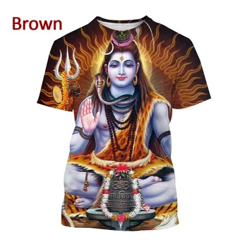  Imprimare 3D Nou Zeu Indian, Shiva T-shirt Moda de Vara Unisex Gât Rotund Casual cu mâneci Scurte