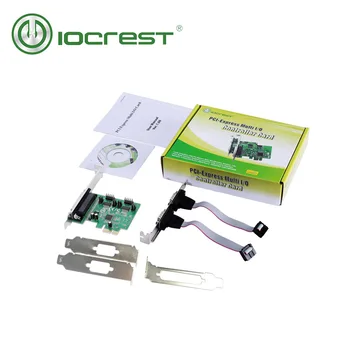  IOCREST Șase 99100 Combo 2-port DB-9 Serial (RS-232) și 1-port DB-25 Paralel de Imprimantă (LPT1) PCI-e Controller Card