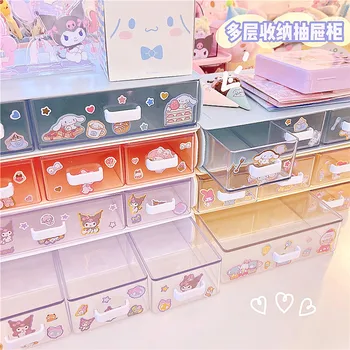  Kawaii Cinnamoroll Melodia Mea Kuromi Desktop Stivuire De Mare Capacitate Sertar Cutie De Depozitare Anime Sanrioed Fata Cu Inima Sertar Cutie