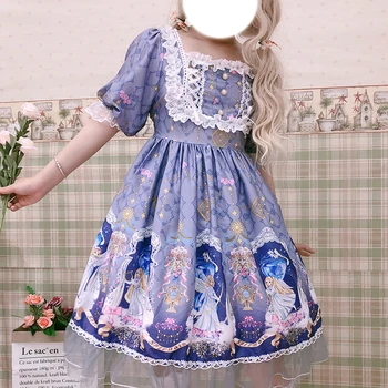  Kawaii Japoneză Lolita rochie moale sora dulce și frumoasă fată înger lolita op rochie cu mânecă scurtă