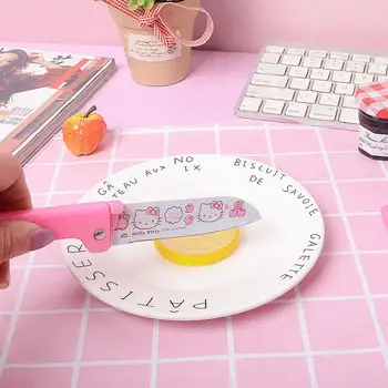  Kawaii Sanrio Hello Kitty Pliere Cuțit Cuțit De Fructe Cutit Ceramic Portabil Mini Rafinat De Călătorie De Uz Casnic Masini De Uscare De Produse Alimentare Cuțit