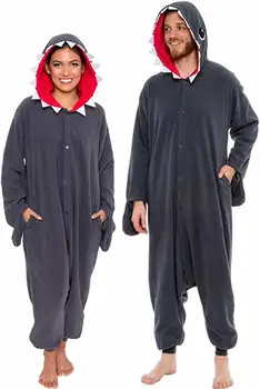  Kigurumi Adult Pijama Cosplay Costum Gri Shark Onesie Pijamale Homewear Unisex Pijamale Pentru Femei, Omul pijama masculino