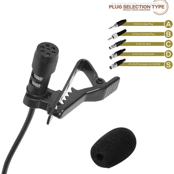  Lavaliera Rever Microfon de 3,5 mm XLR 3 Pini XLR cu 4 Pini Negru Pentru Sistem Wireless Etapă Case De Cult Lectori de Difuzare Mic