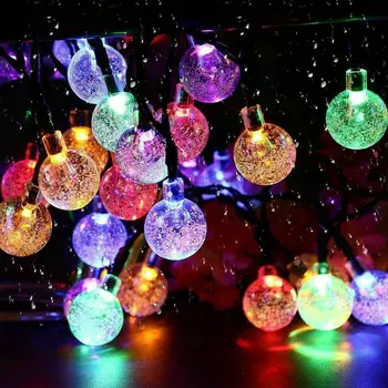  LITOM 60 LED glob de Cristal LED Lampa Solara LED-uri de Putere Șir de Lumini de Basm Solare Ghirlande Grădină Crăciun Decor în aer liber