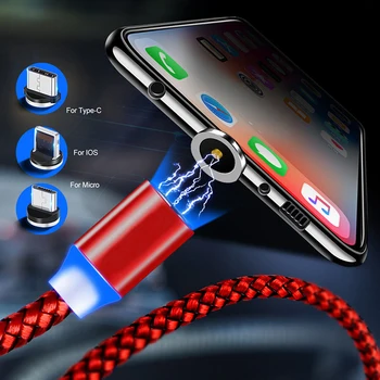  Magnetic Cablu Micro USB de Tip C Cablu de Încărcare Pentru Samsung iPhone 7 6 Încărcător Rapid Magnet cablu USB C Cablu Cabluri de Adaptor