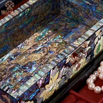  Mama-de-pearllacquer Blocabil Cutie de Bijuterii din Lemn Masiv Stil Chinezesc Retro Recomandate Cadou de Nunta de Stocare Machiaj Organizator