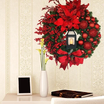  Mare Floare Roșie Arc Mingea Coroană De Crăciun Navidad Petrecere De Nunta Ferestre, Uși, Perete, Semineu, Scara Balcon Decoratiuni De Gradina